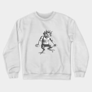 Deumus A Humanoid Devil With Rooster Feet Dictionnaire Infernal Cut Out Crewneck Sweatshirt